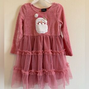 Lilt Pink Tulle Santa Formal Kids Dress